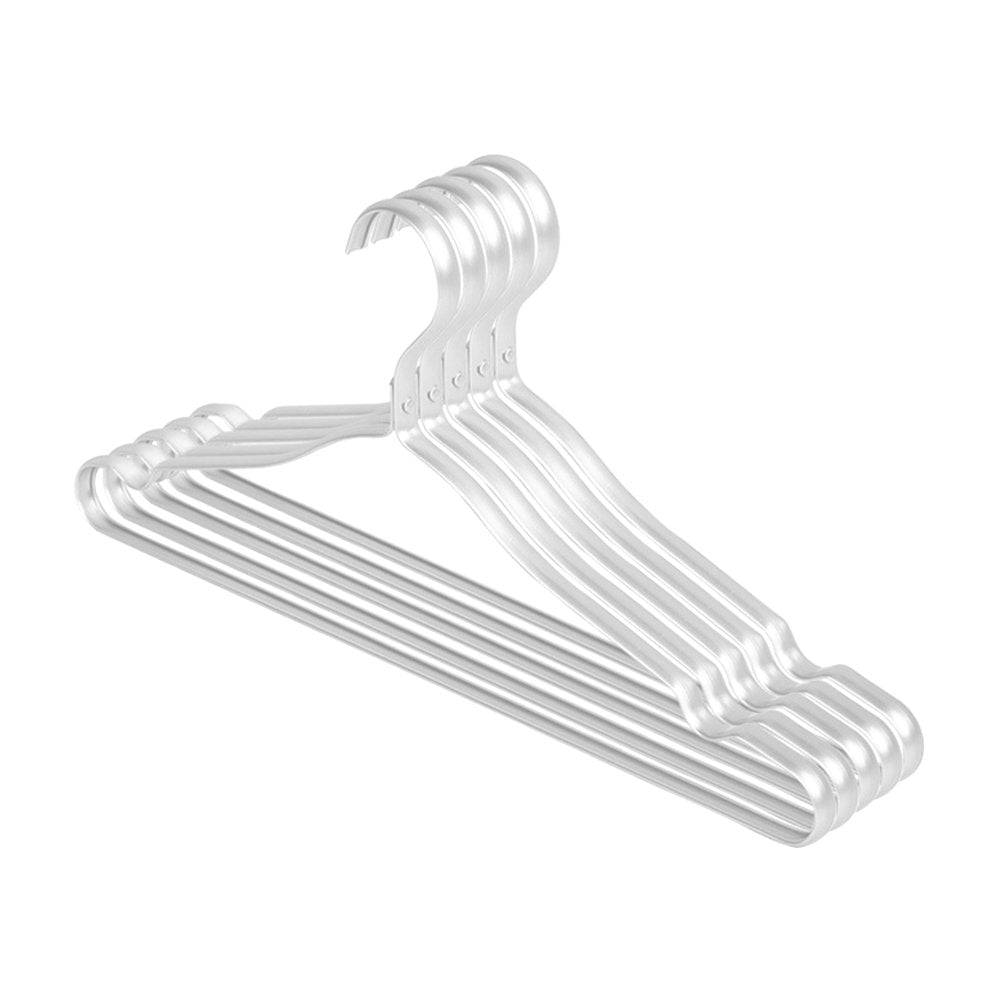 BATTOP Aluminum Alloy Sturdy Closet Hangers [Widen Design] Storage Rack Diameter 16.9 inch (5 pcs, Bright Silver)
