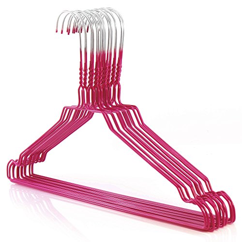 HANGERWORLD 50 Galvanised 16.1inch Pink 13 Gauge Metal Wire Coat Clothes Garment Pants Bar Hangers.