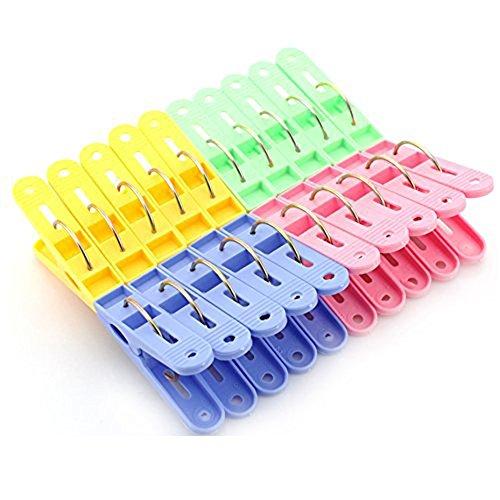 20 Pcs Plastic Skidproof Clothespins Clothes Pins Hooks Finger Clips Clothes Rack Accessory Pants Hangers Clips Color Random