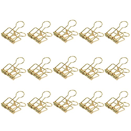 Zoohot 32mm Rose Gold Metal Binder Clips - Pack of 15