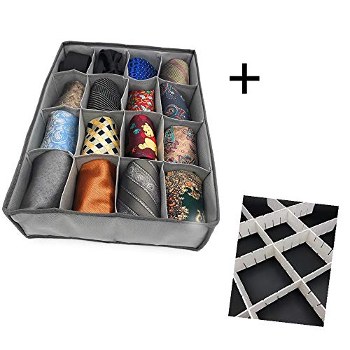 YANIKER Non Woven Wardrobe Underwear Foldable Storage Box Foldable Socks Drawer Divider Bra tie Panties Gray.