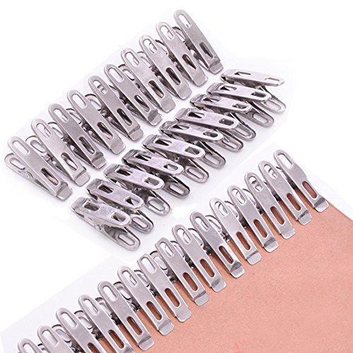 Ringbe Windproof Clothes Pins, Stainless Steel Wire Clips Against Rust Laundry Clothes Pegs for Sock, Scarf, Towel, Sheets