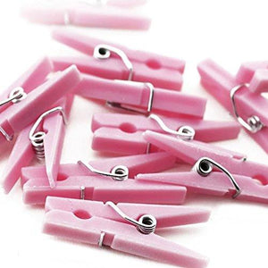 Adorox Pink (96 Pieces) Small Clothes Pins Baby Shower Clothespin Favors Pink Girl Blue Boy Party Game