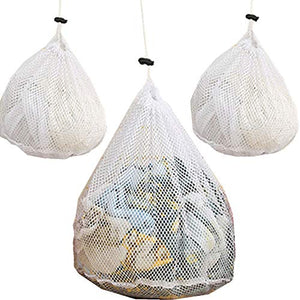 3 Pack Travel Mesh Laundry Bag with Drawstring Closure Durable Sturdy Mesh Wash Bags Perfect for Drying Baby Toys/Socks,Grocery Organizer Storage(1 Large,2 Small)