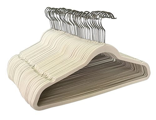 Jeronic Thin Beige Velvet Clothes Hangers - by Jeronic