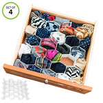 Evelots Drawer Organizer-Divider-Sock-Belt-Scarf-Underwear-112 Slots Total-Set/4