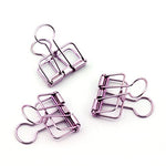 NXG 12 Pack Medium Metal Wire Binder Clips, Office Supplier School Accessories,Colorful Hollow Out Paper Organizer, Metal Paper Binder Clip (Purple)