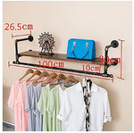 Coat Rack Clothing Store Display Rack Wall Combination Pipe Hanger Children's Clothing Women's Clothing Store Shelves Retro Shop Shelf Wall-Mounted Coat Rack (Size : 10026.5cm)