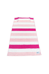 Tillow Oversized Beach Towel with Pillow, Water-resistant Pocket and Touch Screen Phone Pocket, Pink Stripe Design