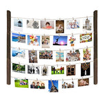 Maggift Hanging Photo Display, Hanging Pictures Holders with wooden Clips, Mounting Hardwares Included (Wood)