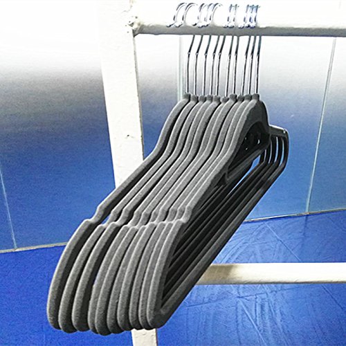 U-emember Extra Thick Winter Coat Hanger Clothes Rack Space Saving Package Is Not A Non-Marking Adult Coat Hanger Holding 50, Dark Gray 42Cm Thick 2-Bit Gray