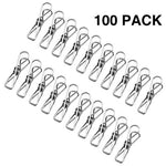 Tebery 2.2 inch Stainless Steel Cloth Pin Clothes Drying Hanger, Wire Laundry Clip, Hooks for Home/Office (100 Pack)