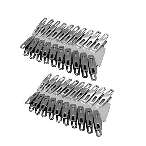 ZUYEE Clothes Pins Finger Clips Stainless Steel Clothes Clips Laundry Pins Mini Spring Metal Clothespin Clamp Binder Clip Hanging Clips Hooks for Home/Office Use Set (40PCS)