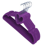 10 Pieces Non-Slip Thin Clothes Hanger Heart-shaped and Space-Saving, 16-inch Long Garment Hanger Ideal for Kids, Girls, Children Skirts, Adult Shirts, Dresses, Tank Tops, Slacks, Pants (Purple)