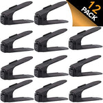 BASHUO Shoe Slots Organizer, Home Double Layer Shoe Slots Organizer-Space Saver Rack Holder Shoes Adjustable Space Saver Storage Rack Holder(12PCS-Black)