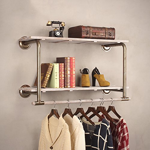 Coat Rack Retro Clothing Display Rack Clothing Store Hanger Clothing Rack Shelf Wall Clothing Shelf 80/100/120cm (Size : 100cm)