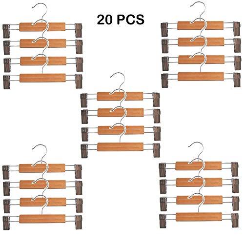 A_BAD Great 20Pcs Wooden Hangers for Pants and Skirts