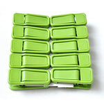 DayCount 10PCS Heavy Duty Clothes Clips Pegs Plastic Hangers Racks Clothespins Laundry Clothes Pins Hanging Pegs Clips for Clothes Pants Hanger (Green)