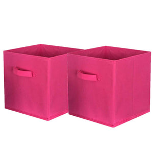 ShellKingdom Storage Bins, Foldable Fabric Storage Cubes and Cloth Storage Organizer Drawer for Closet and Toys Storage,2 Pack（Fuchsia）