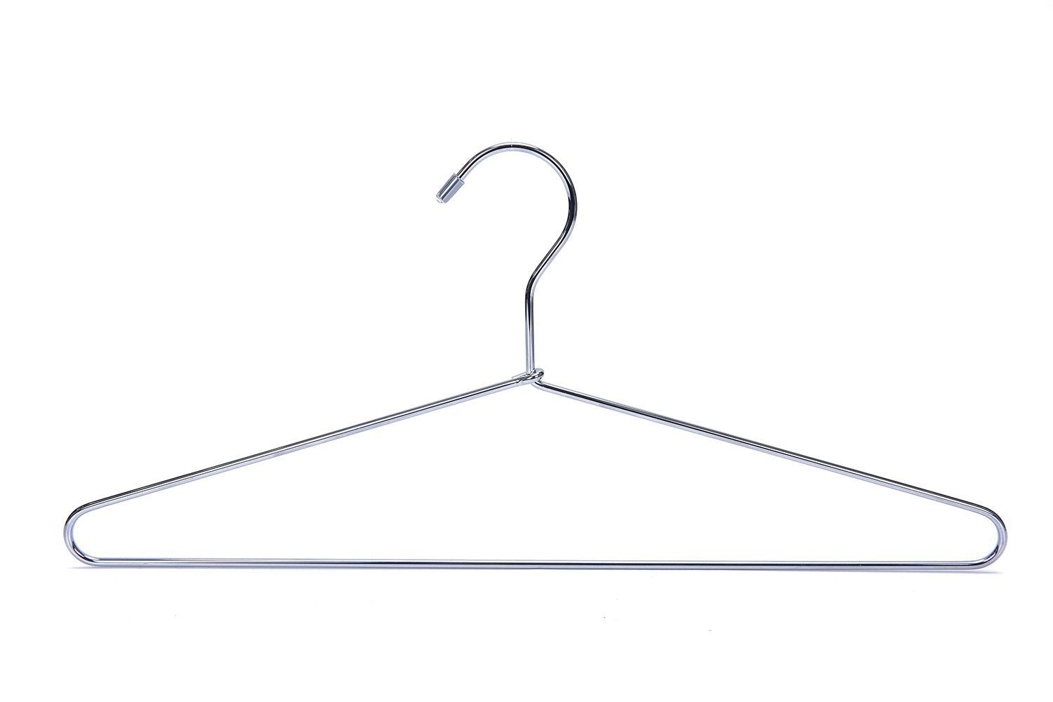 J.S. Hanger Heavy Duty Metal Hanger Suit Coat Hangers with Polished Chrome, Set of 24