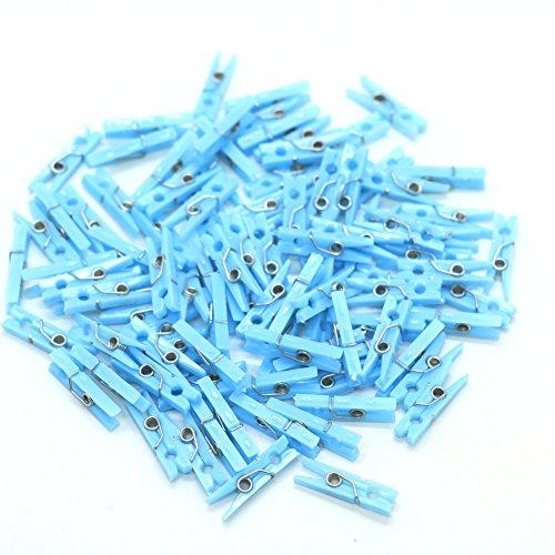 100Pcs Mini Clothespin Baby Shower Favor Baby Decorations,Blue