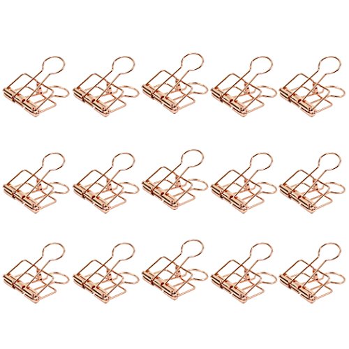 Zoohot 32mm Gold Metal Binder Clips - Pack of 15