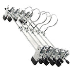 Demarkt Metal Hangers Non Slip Slacks Pants and Skirt Hanger Chrome with Adjustable Clips,10Pcs/1Pack