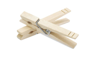 Natural Wooden Clothespins - Sturdy Clothespins for Shirts, Sheets, Pants, Decor and more - 30 Pack