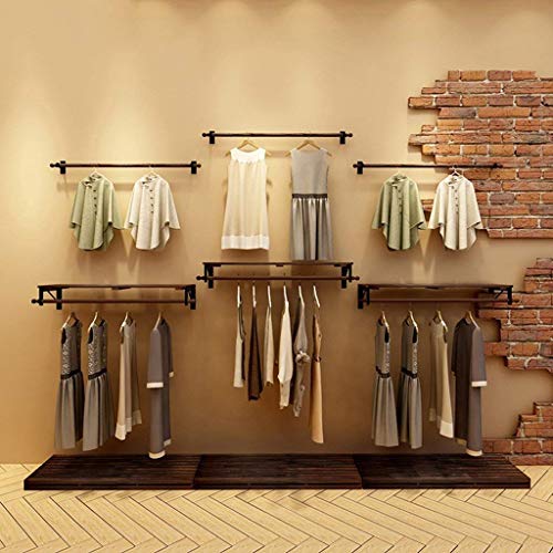 XQY Wooden Household Hangers, Wall Hangers?Pine Wood Single Clothing Store Shelves/Display Stand/Wall Shelves Rack/Wall Hanging on The Wall Hangers Clothes Drying Clothes Rack?Wall Door Back Coat Rac