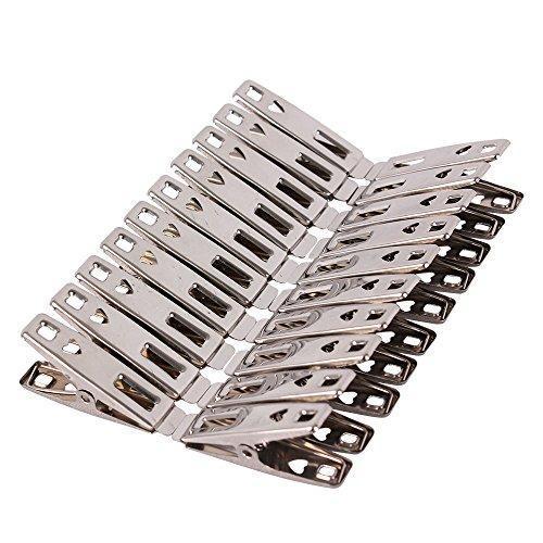 Mobivy Durable Clothespins Sunshine Universal Stainless Steel Clothes Clips Clothes Pins Hanging Clips Hooks for Home/Office Use