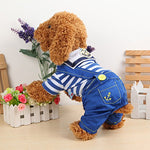 Pink Lizard Pets Dogs Naval Uniform Navy Sailor Suit Stripe Pattern Overalls Clothes