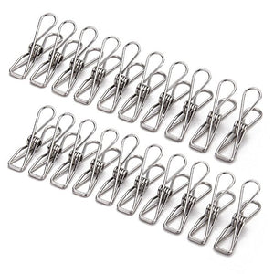 Adv-one Clothes pins, Multi-purpose Stainless Steel Wire,Cord Clothes Peg Clamp Pins Utility Clips,Hooks for Home/Office (40)