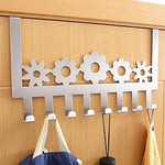 Stainless Steel Over Door Hooks Home Kitchen Cupboard Cabinet Towel Coat Hat Bag Clothes Hanger Holder Organizer Rack （8PCS）Suitable for the thickness door