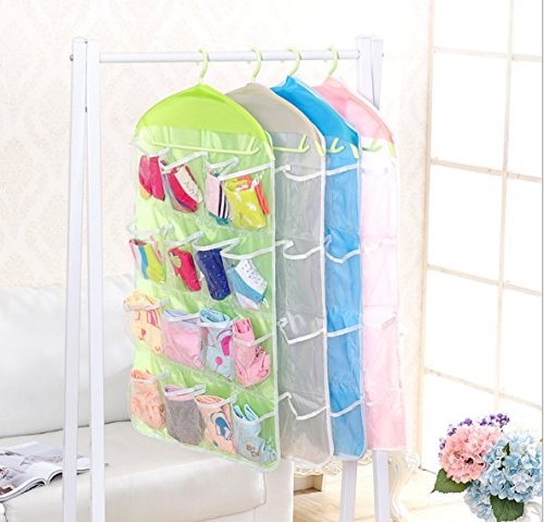 URBeauty 4 pcs 16 Pockets foldable Wardrobe Hanging Bags Socks Briefs Organizer Clothing Hanger Closet Shoes Underpants Storage Bag