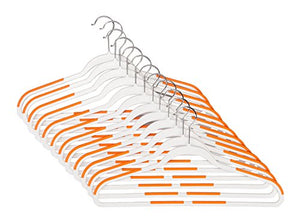 Ultra Slim Plastic Clothes Hangers with Rubberized Non-Slip Grip Accents – 12 Pack