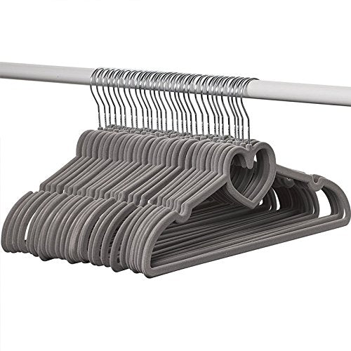 U-emember A Suit Hanger Slip Resistant Non-Marking Plastic Coat Hanger Clothes-Clothes Hanging, 20, Gray