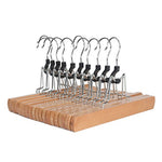 LOHAS Home 10-Pack Non-Slip Wooden Collection Slack Hanger, Wood Skirt Hangers, Natural Finish