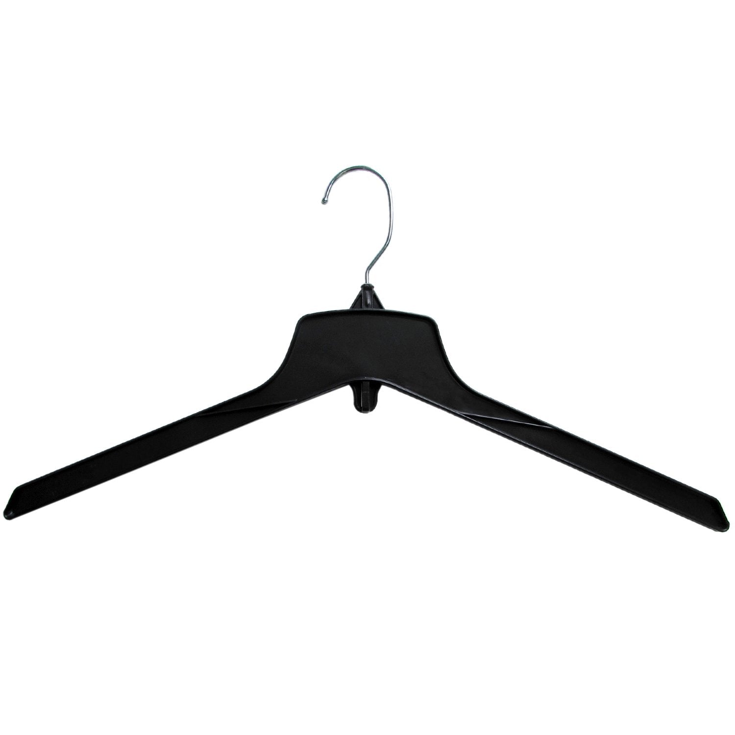 Hanger Central Heavy-Duty Black Plastic Closet Department Store Coat Hangers, 19 Inch, 100 Pack