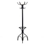 Tangkula Coat Rack Metal Frame Study Portable Free Standing Entryway Hat Coat Jacket Umbrella Holder Hanger with Base Coat Tree Stand (Black 003)