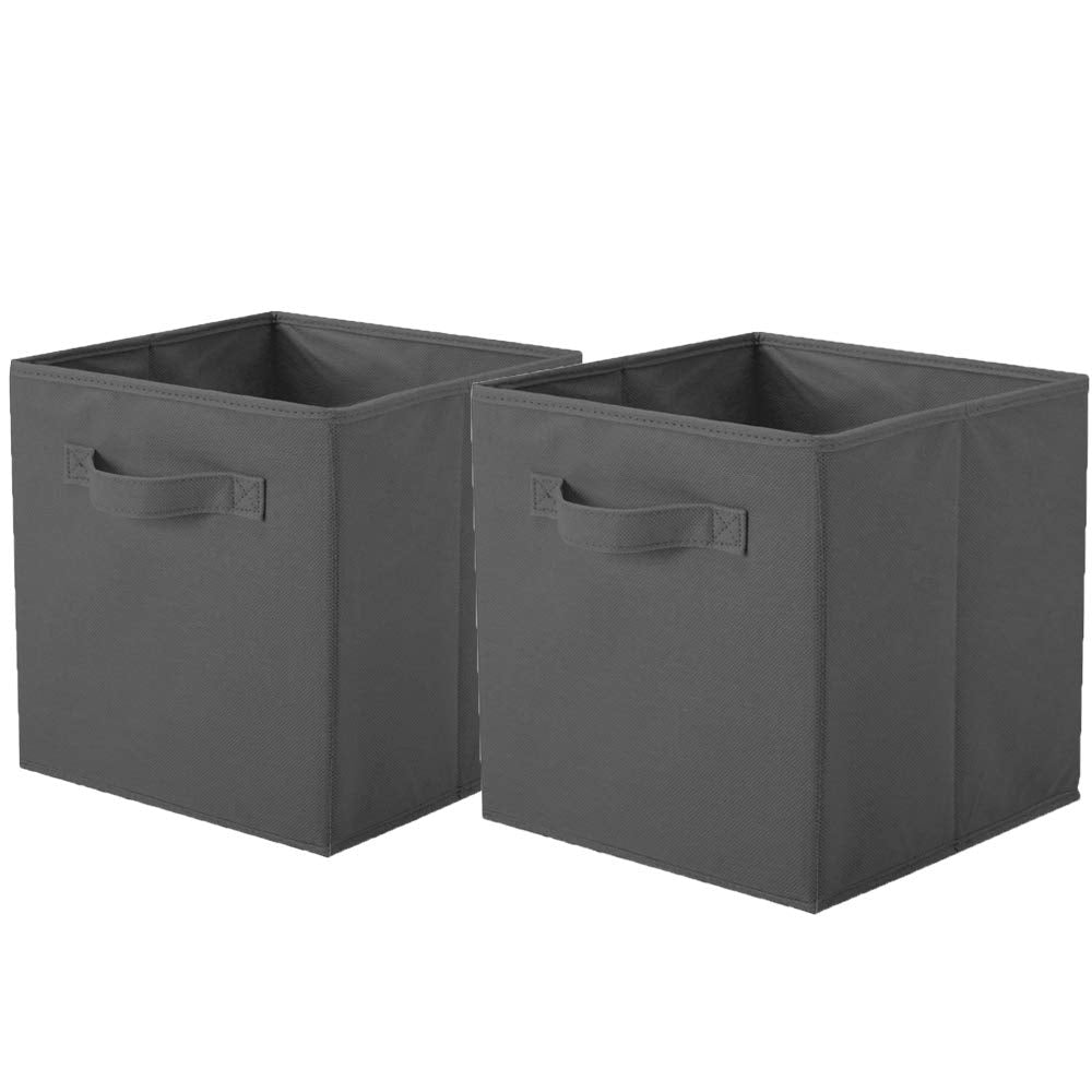 ShellKingdom Storage Bins, Foldable Fabric Storage Cubes and Cloth Storage Organizer Drawer for Closet and Toys Storage,2 Pack（Dark Gray）
