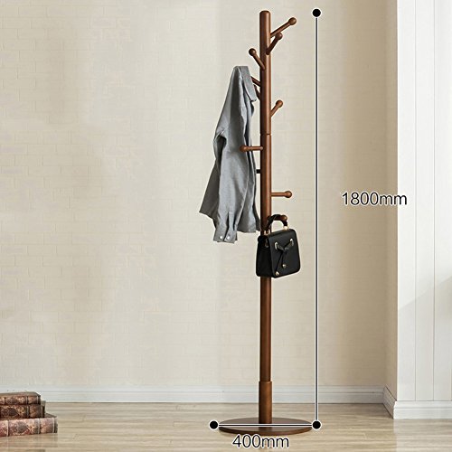 SWEET&HONEY Cloth Hanger Rack Stand Tree hat Hanger Holder Free Standing Solid Wood Coat Rack Floor Hanger for Bedroom Living Room Hall-10-hooks-A 40x180cm(16x71inch)