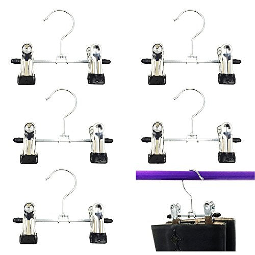 Mmei 6 pcs Adjustable Heavy Duty Laundry Hook Hanging Clothes Stainless Hanger Home Travel Portable Boot Hanger Boot Holder Boot Clips Boot Organizer