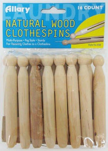 Allary 16 Natural Wood Clothes Pins, Model #698