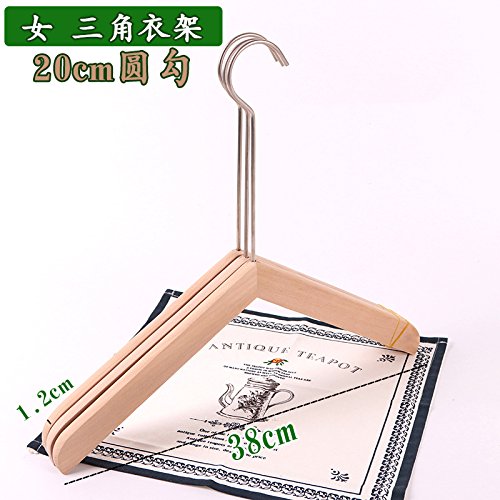 SHRCDC Natural Wood/Hanger 10Pack/Non-Slip(35/38/39.5Cm)/Grooves/Extension Hooks/Adults/Tops/Pants/Skirts/Hotels/For Hangers,10 Pcs,C20Cm Hooks