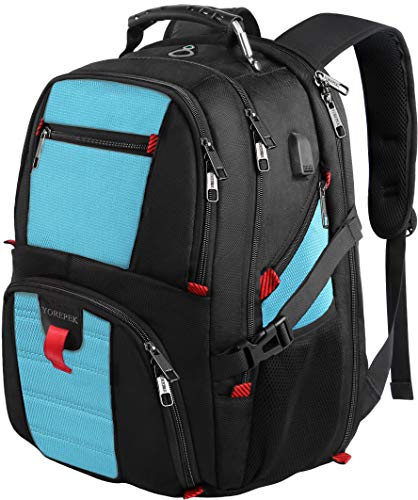 Laptop Backpack,Extra Large Backpacks with USB Charging Port,TSA Travel Computer Backpack for Mens and Women, Water Resistant College School Bookbag Fits 17 Inch Laptops and Notebooks,Blue
