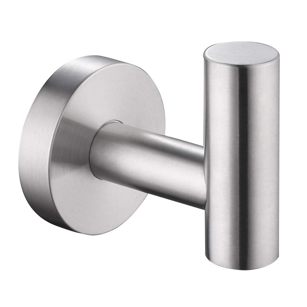 Bath Towel Hook Brushed, APLusee SUS304 Stainless Steel Bathroom Round Simple Coat Robe Holder, Modern Kitchen Toilet Home Storage Clothes Hanger