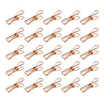 Zoohot Pack of 25 Rose Gold Small Metal Clips - Multi-Purpose Clothesline Utility Clips