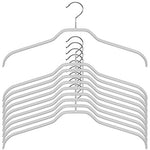 MAWA Reston Lloyd Silhouette Light Thin Non-Slip Space Saving 45/F Extra Wide Clothes Hanger, Set of 10, Silver