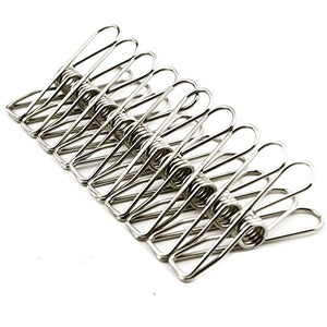 Adv-one Clothes pins, Multi-purpose Stainless Steel Wire,Cord Clothes Peg Clamp Pins Utility Clips,Hooks for Home/Office (20)