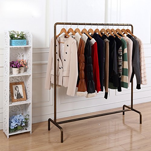 Panet coat rack Wrought iron coat and hat rack clothing store display rack floor clothing rack Men and women coat shop clothes rack and bronze dress rack (Size : 120cm)